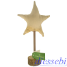 Albero - Stella con Base in Legno 30cm Tono su Tono