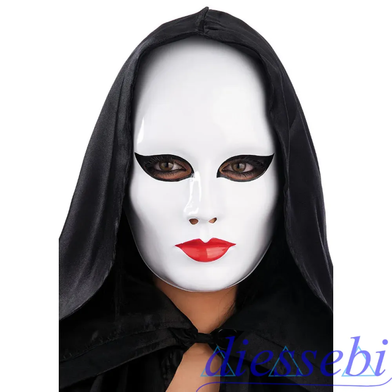Maschera Viso Donna Bianca con Trucco 23cm da Dipingere Carnival Toys