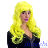 Parrucca Lunga Mossa con Frangia Giallo Fluo Carnival Toys