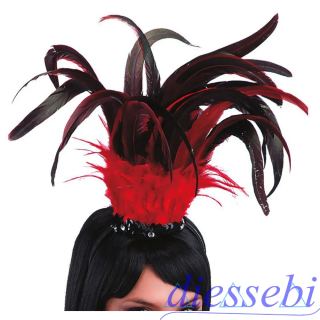 Cerchietto con Piuma Rosso Nero