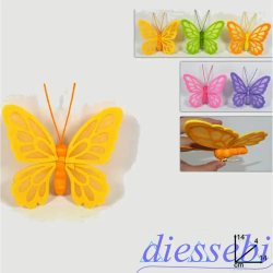 Farfalla in Feltro con Pinzetta Colori Assortiti Due Esse