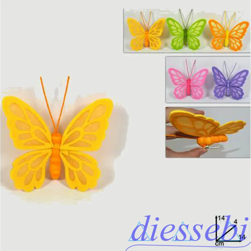 Farfalla in Feltro con Pinzetta Colori Assortiti Due Esse