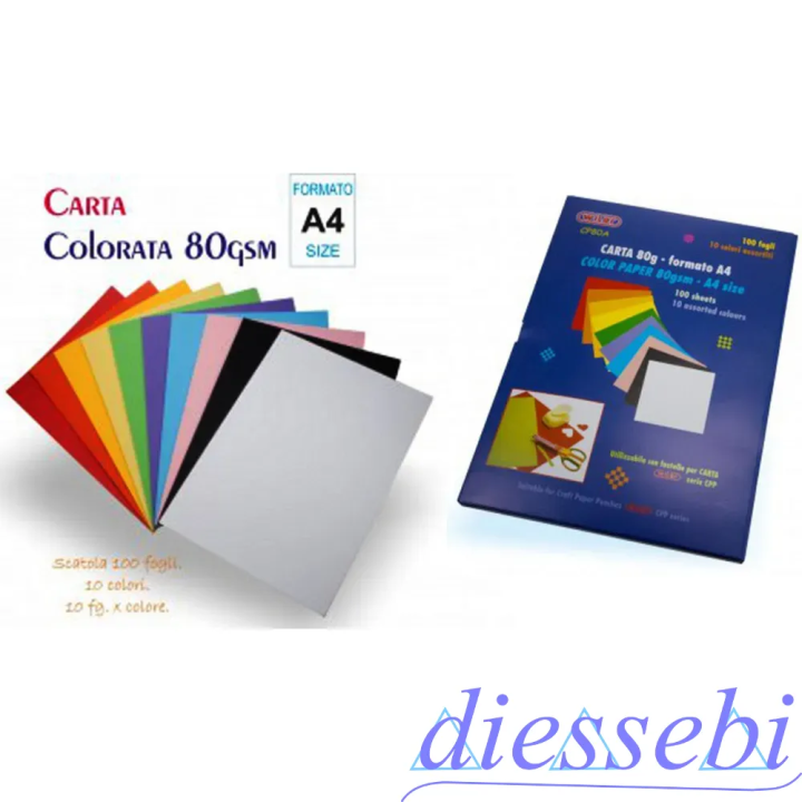 Risma A4 100 Fogli 080gr Carta Colorata Multicolor 10 Colori Assortiti Wiler