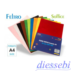 Blister 10 Fogli Feltro Soffice A4 Wiler