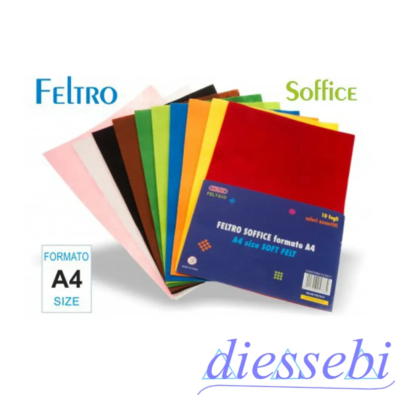 Blister 10 Fogli Feltro Soffice A4 Wiler