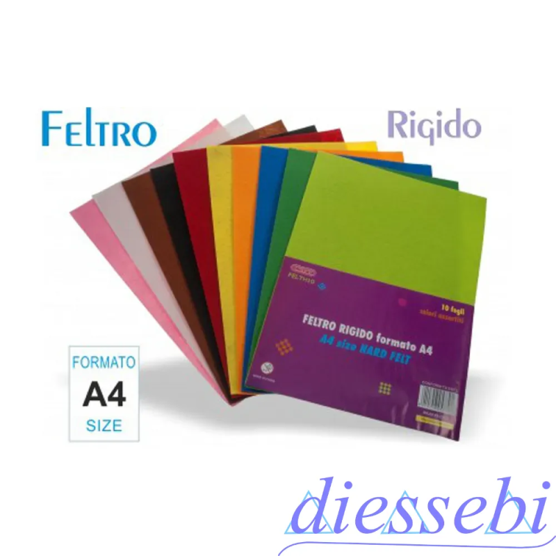 Blister 10 Fogli Feltro Rigido A4 Wiler