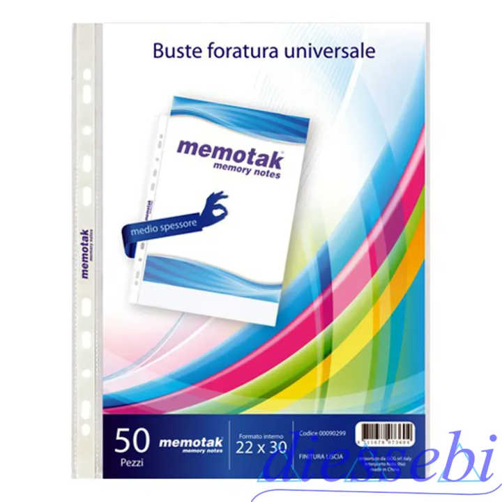 Confezione Buste Trasparenti con Foratura