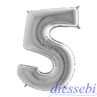 Mylar Mini Numero 5 Argento 35cm