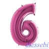 Mylar Mini Numero 6 Fucsia 35cm