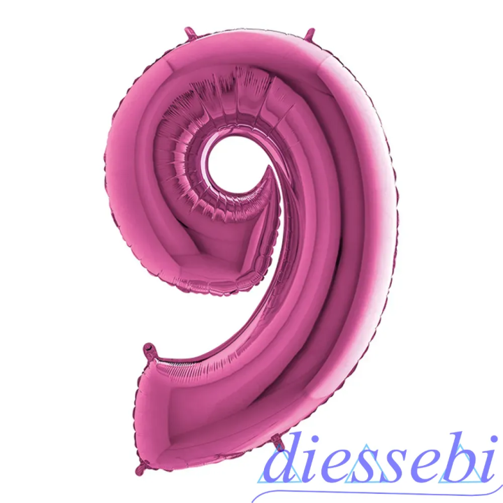 Mylar Mini Numero 9 Fucsia 35cm