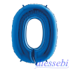 Mylar Mini Numero 0 Blu 35cm