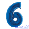 Mylar Mini Numero 6 Blu 35cm