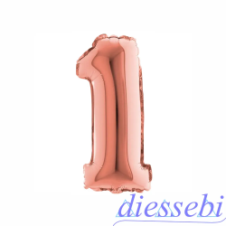 Mylar Mini Numero 1 Oro Rosa 35cm