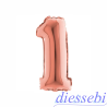Mylar Mini Numero 1 Oro Rosa 35cm