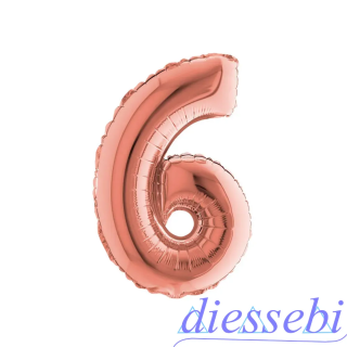 Mylar Mini Numero 6 Oro Rosa 35cm