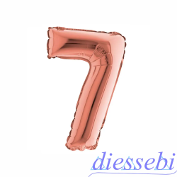 Mylar Mini Numero 7 Oro Rosa 35cm