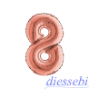 Mylar Mini Numero 8 Oro Rosa 35cm