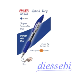Penna Gel a Scatto Blu Wiler