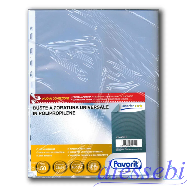 Buste A4 con Foratura Buccia Favorit