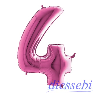 Mylar Mini Numero 4 Fucsia 35cm