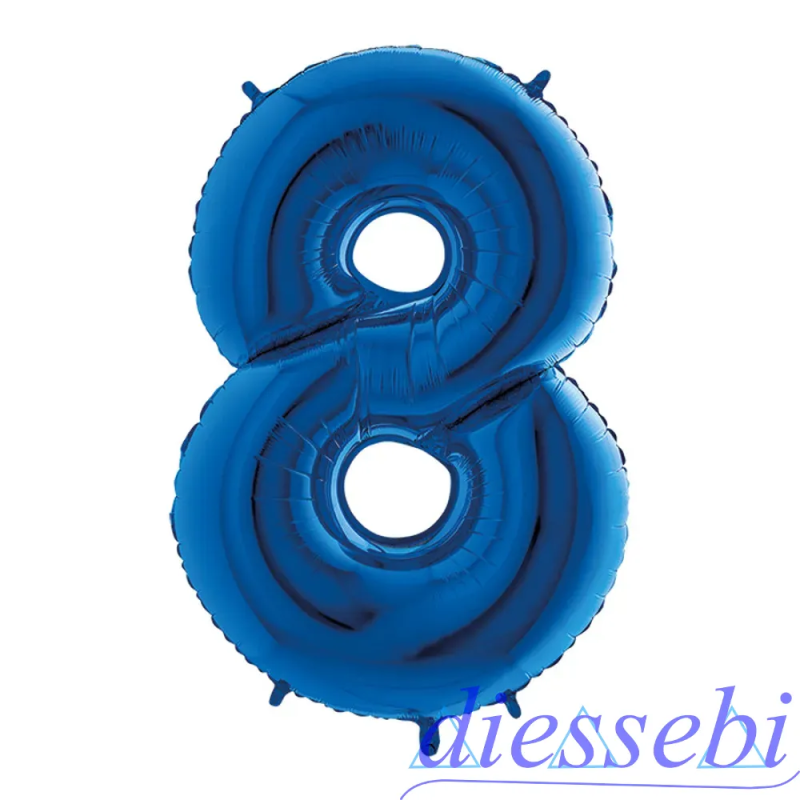 Mylar Mini Numero 8 Blu 35cm