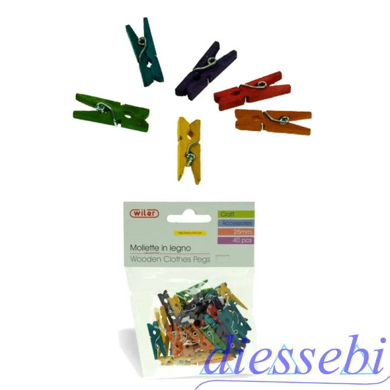 Mollette in Legno Colorate