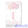 Biglietto Compleanno 1 Anno Madreperla Rosa 