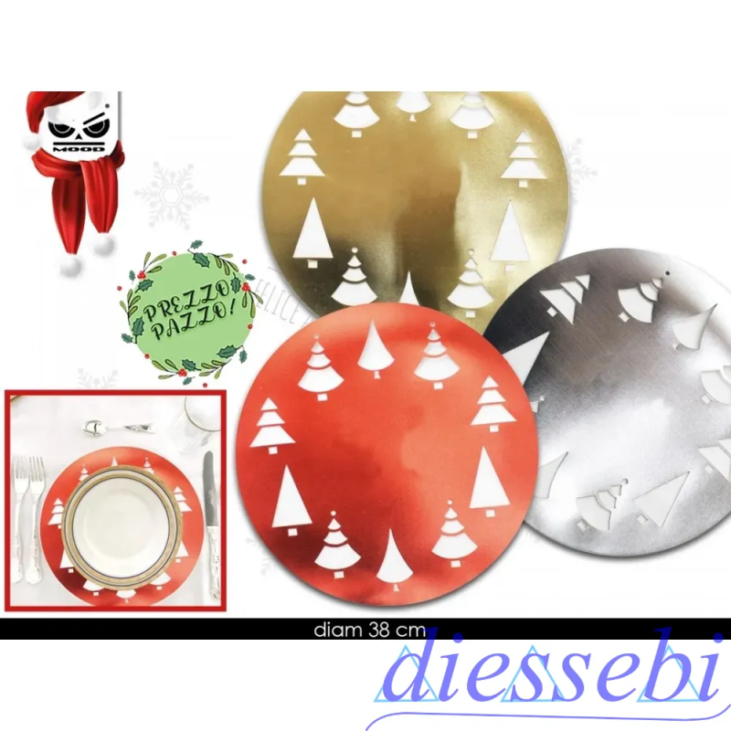 Sottopiatto Alberelli Effetto Metallico