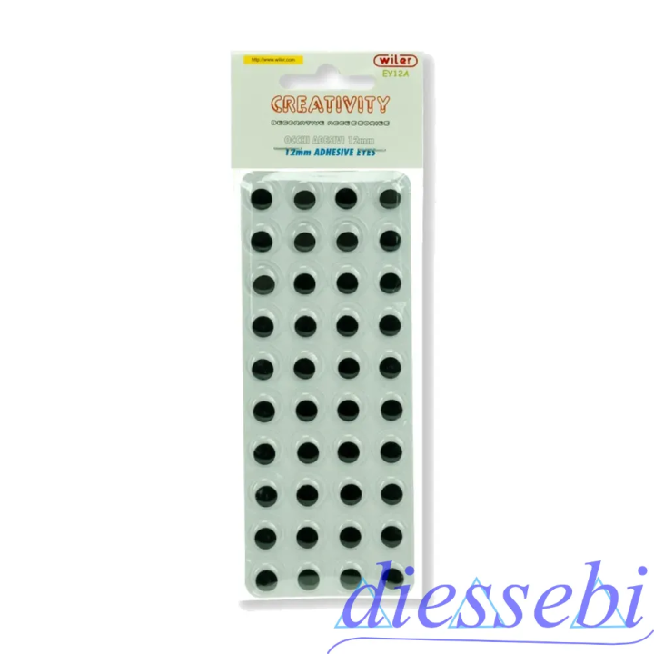 Occhi Mobili Rotondi Adesivi 12mm