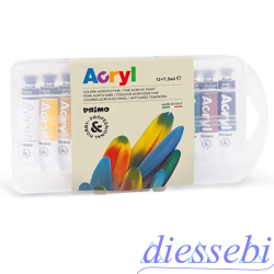 Confezione 12 Tempera Acrilica 7.5ml CMP Primo