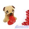 Peluche Cane Bulldog con Cuore 30