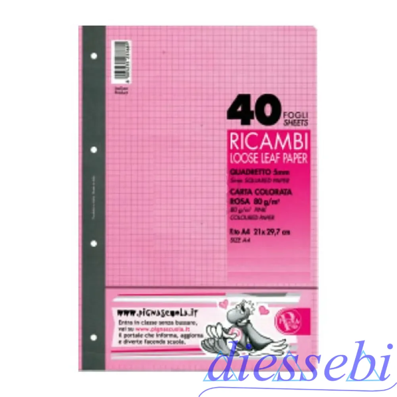 Ricambi A4 1R 40 fogli Rosa Pigna.
