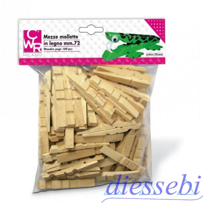 Mezze Mollette in Legno 72mm CWR