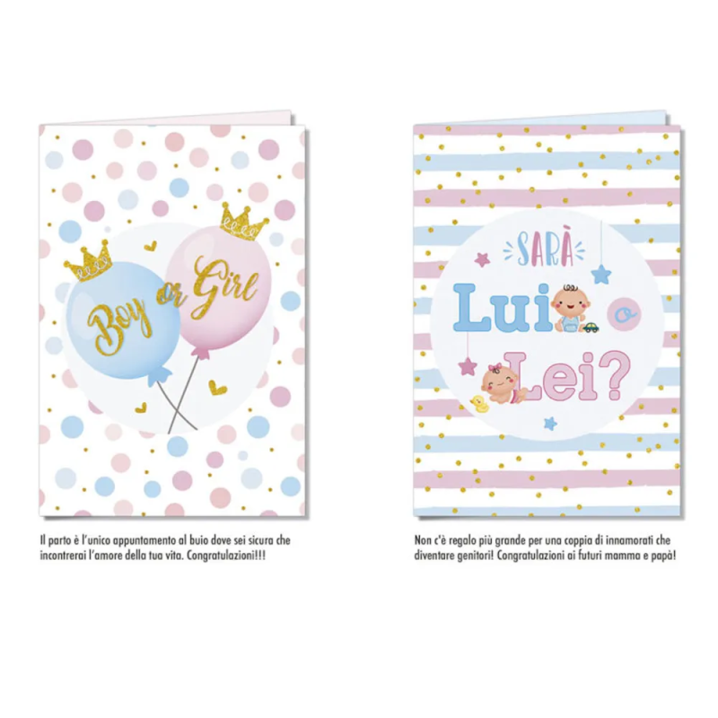 Biglietto Lui Lei Baby Shower