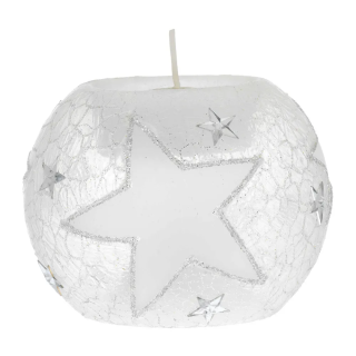 Sfera Tealight Stelle Argento 8cm Bagutta 02