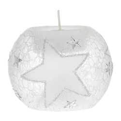 Sfera Tealight Stelle Argento 8cm Bagutta 02