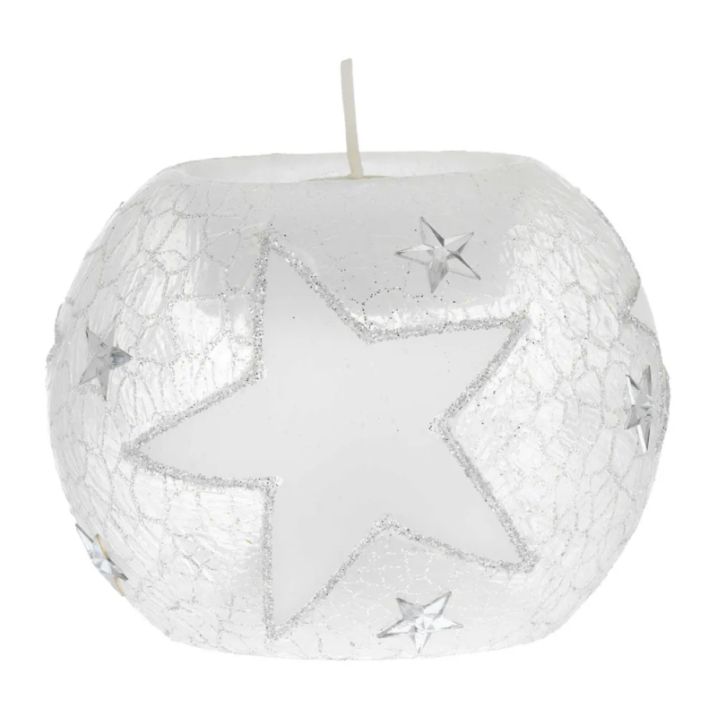 Sfera Tealight Stelle Argento 8cm Bagutta 02