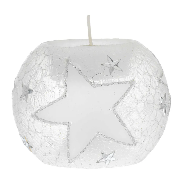 Sfera Tealight Stelle Argento 8cm Bagutta 02