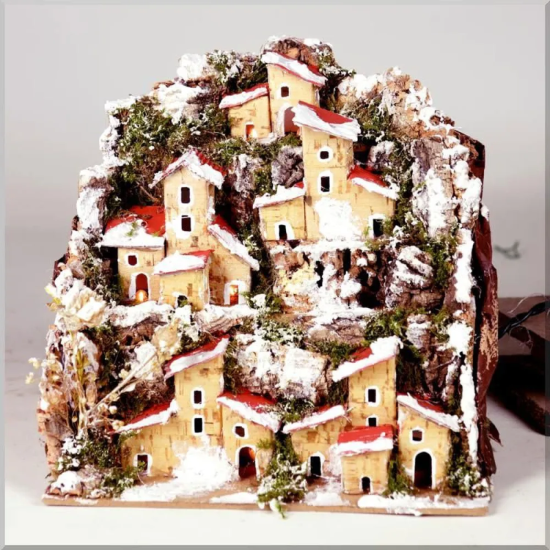 Paesaggio Natalizio Innevato con Luci
