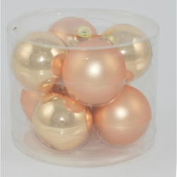 8 Sfere Oro Vetro Lucido e Opaco 8cm
