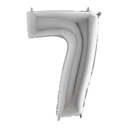 Mylar Mini Numero 7 Argento 35cm