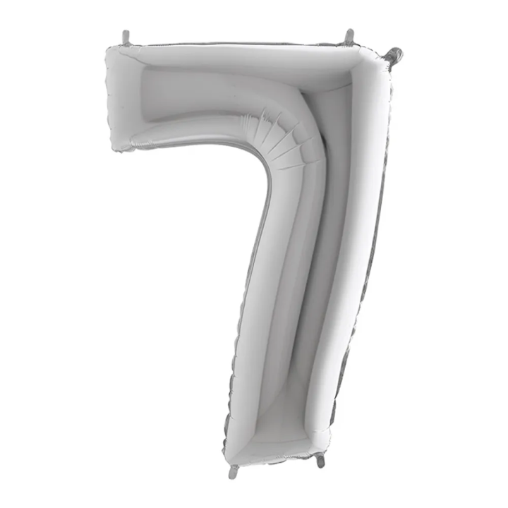 Mylar Mini Numero 7 Argento 35cm
