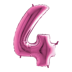 Mylar Mini Numero 4 Fucsia 35cm