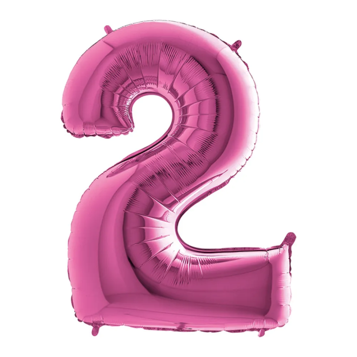 Mylar Mini Numero 2 Fucsia 35cm
