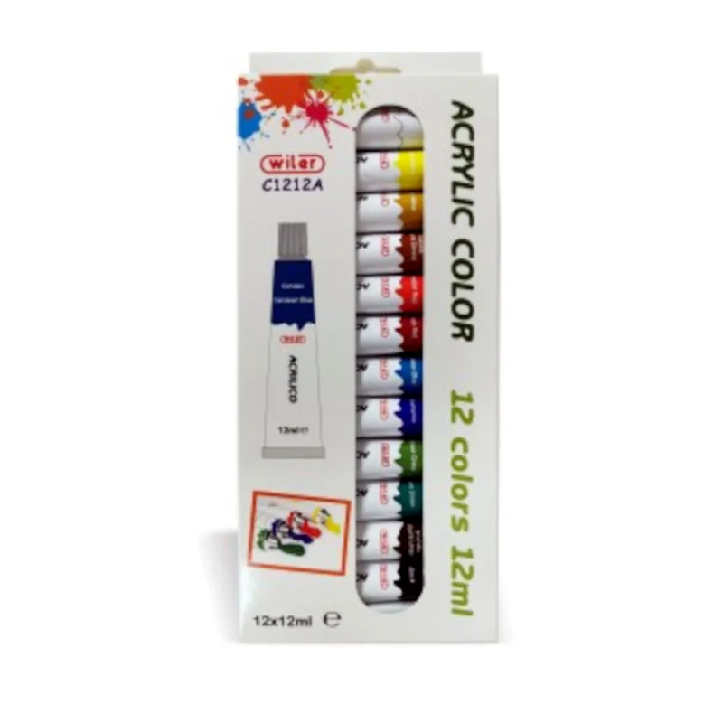 Confezione 12 Colori Acrilici 12ml Wiler