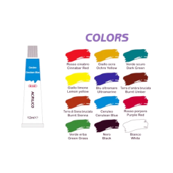 Confezione 12 Colori Acrilici 12ml Wiler