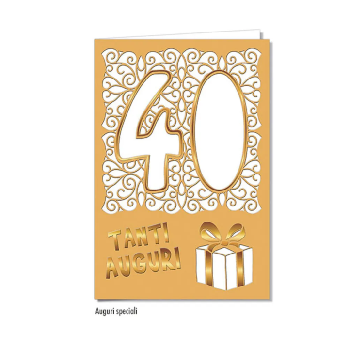 Biglietto Compleanno 40 Anni Taglio Laser