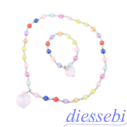 Set 2 Pezzi Collana con Bracciale Colorful Hearth