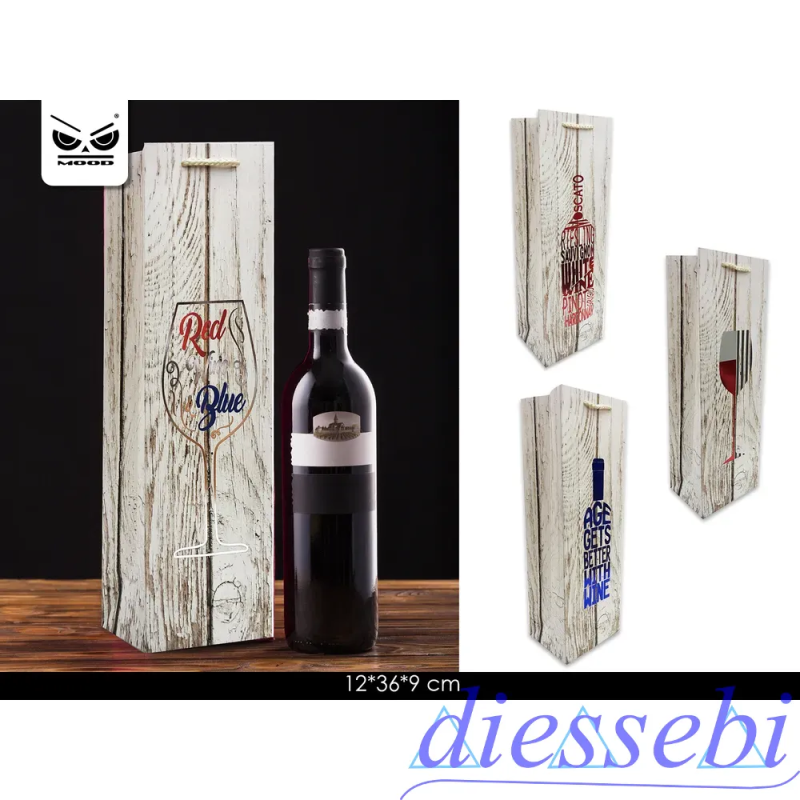 Shopper Portabottiglia Wood Vino