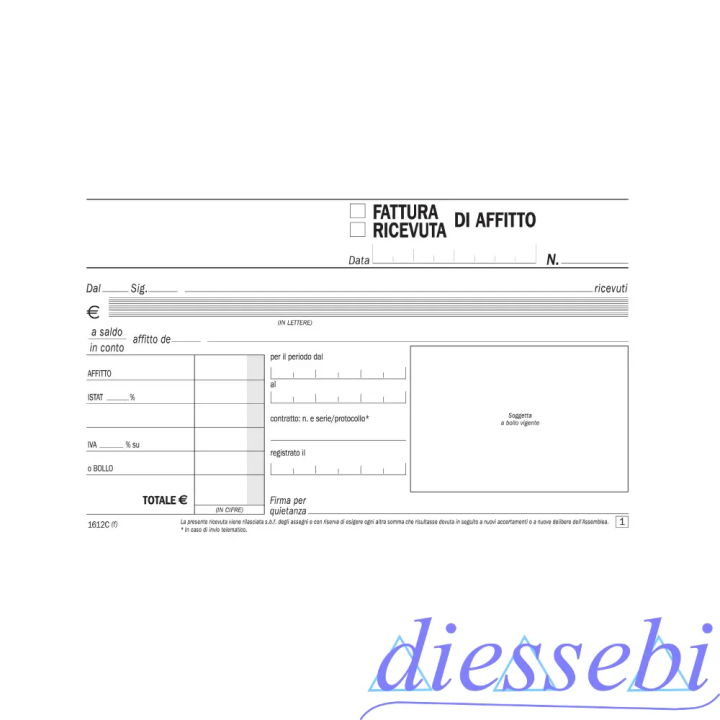 Blocco Ricevute Affitto 2cp Data Ufficio
